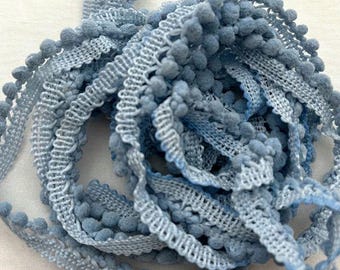 Frozen Mini Pom Pom Trim (MPP-7) by Vintage NeedleArts ~ hand-dyed 2 continuous yards