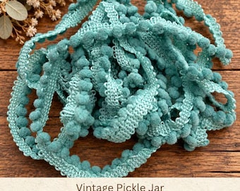 Vintage Pickle Jar Hand Dyed Mini Pom Pom Trim (MPP-59) ~ 2 continuous yards per package