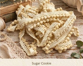 Sugar Cookie Hand Dyed Mini Pom Pom Trim (MPP-11) ~ 2 continuous yards per package