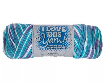 I Love This Yarn Ombre Print (Seaspray) ~ super soft machine washable 100% acrylic