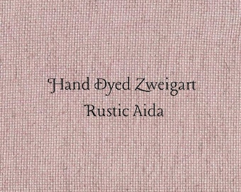 Tea Rose Rustic Aida (OR-DDA-65) ~ Hand Dyed Zweigart Oatmeal Rustico Cross Stitch Fabric