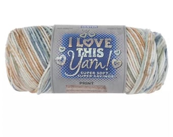 I Love This Yarn Print (Moonlit Frost) ~ 100% acrylic