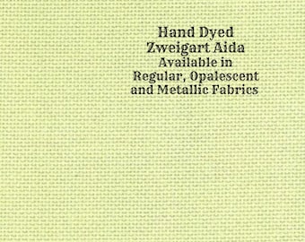 Kiwi Aida (Z-BDA-84) Hand Dyed Zweigart Cross Stitch Fabric from Vintage NeedleArts ~ available in regular, opalescent and metallic Aida