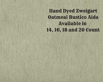 Milkweed Rustic Aida (OR-DDA-68) ~ Hand Dyed Zweigart Oatmeal Rustico Cross Stitch Fabric from Vintage NeedleArts