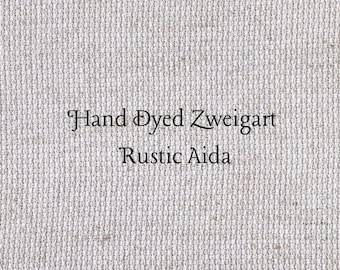 Lavender Frost Rustic Aida (OR-DDA-82) ~ Hand Dyed Zweigart Oatmeal Rustico Cross Stitch Fabric