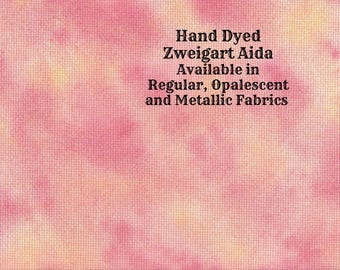 Raspberry Swirl Aida (Z-BDA-25-95-PT) Hand Dyed Zweigart Cross Stitch Fabric by Vintage NeedleArts ~ available in regular, opal and metallic