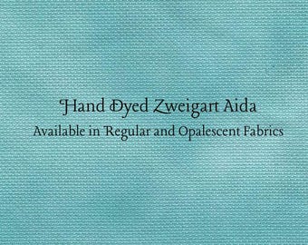 Miss Tilly's Teal Aida (Z-BDA-41) Hand Dyed Zweigart Cross Stitch Fabric