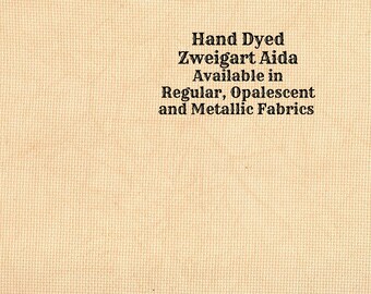 Tangerine Aida (Z-DDA-53) Hand Dyed Zweigart Cross Stitch Fabric from Vintage NeedleArts ~ available in regular, opalescent & metallic Aida