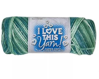 I Love This Yarn Print (Mint Tea) ~ super soft machine washable 100% acrylic