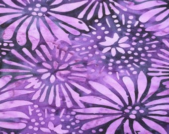 Plum Tonal Daisy Batik from Feldman Fabrics ~ 100% cotton sewing quilting fabric flowers purple violet