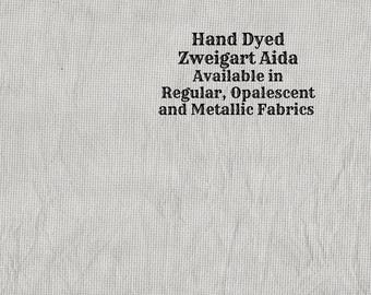 Smoke Aida (Z-DDA-46) Hand Dyed Zweigart Cross Stitch Fabric from Vintage NeedleArts ~ available in regular, opalescent and metallic Aida