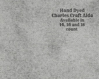 Smoke Aida (CC-BDA-46) ~ Hand Dyed DMC/Charles Craft Cross Stitch Fabric from Vintage NeedleArts