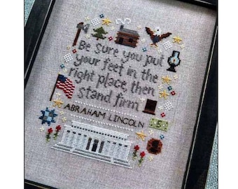 PAPER Cross Stitch Chart - Stand Firm: A Tribute to Abraham Lincoln from Sweet Wing Studio