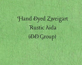 Shamrock Rustic Aida (OR-DDA-52) ~ Hand Dyed Zweigart Oatmeal Rustico Cross Stitch Fabric