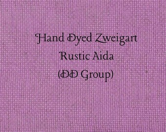 Violet Craze Rustic Aida (OR-DDA-86) ~ Hand Dyed Zweigart Oatmeal Rustico Cross Stitch Fabric