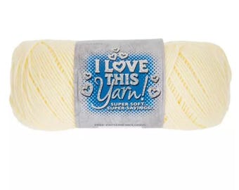 I Love This Yarn! (Lemon Ice) ~ super soft machine washable 100% acrylic