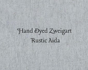 Silver Marlin Rustic Aida (OR-DDA-40) ~ Hand Dyed Zweigart Oatmeal Rustico Cross Stitch Fabric