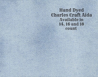 Denim Aida (CC-BDA-17) ~ Hand Dyed DMC/Charles Craft Cross Stitch Fabric from Vintage NeedleArts