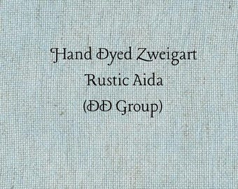 Summer Sky Rustic Aida (OR-DDA-88) ~ Hand Dyed Zweigart Oatmeal Rustico Cross Stitch Fabric