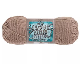 I Love This Cotton! Yarn (Khaki) ~ soft machine washable 100% cotton