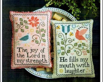 PAPER Cross Stitch Chart - Strength and Laughter from Plum Street Samplers