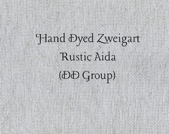 Misty Morning Rustic Aida (OR-DDA-70) ~ Hand Dyed Zweigart Oatmeal Rustico Cross Stitch Fabric