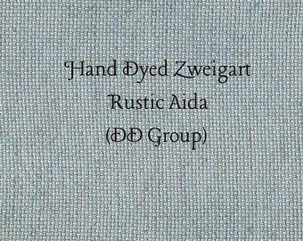 Summer Lake Rustic Aida (OR-DDA-39) ~ Hand Dyed Zweigart Oatmeal Rustico Cross Stitch Fabric