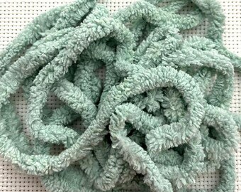 Aqua Frost Petite Chenille Trim (PC-34) by Vintage NeedleArts ~ hand dyed 2 continuous yards