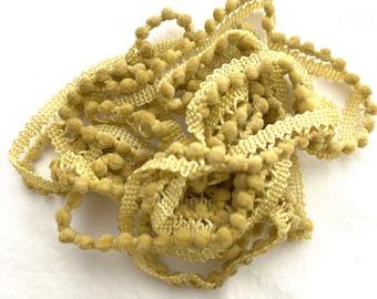 Olde Gold Mini Pom Pom Trim (MPP-13) by Vintage NeedleArts ~ hand-dyed 2 continuous yards