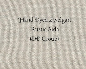 Taupe Rustic Aida (OR-DDA-57) ~ Hand Dyed Zweigart Oatmeal Rustico Cross Stitch Fabric