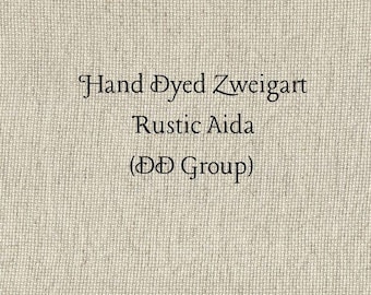 Khaki Rustic Aida (OR-DDA-38) ~ Hand Dyed Zweigart Oatmeal Rustico Cross Stitch Fabric