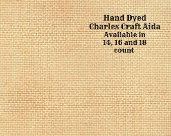 Butterscotch Aida (CC-BDA-83) ~ Hand Dyed DMC/Charles Craft Cross Stitch Fabric from Vintage NeedleArts