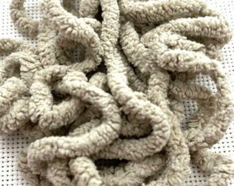 Khaki Petite Chenille Trim (PC-38) by Vintage NeedleArts ~ hand dyed 2 continuous yards
