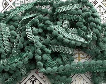 Emerald Isle Mini Pom Pom Trim (MPP-115) by Vintage NeedleArts ~ hand-dyed 2 continuous yards