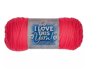 I Love This Yarn! (Tropical Pink) ~ super soft machine washable 100% acrylic