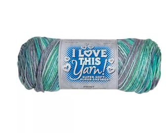 I Love This Yarn! Print (Herb Garden) ~ super soft machine washable 100% acrylic