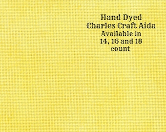 Tweety Bird Yellow Aida (CC-BDA-55) ~ Hand Dyed DMC/Charles Craft Cross Stitch Fabric from Vintage NeedleArts