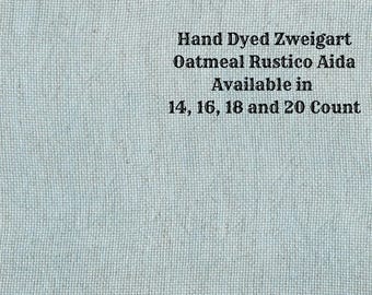 Frozen Rustic Aida (OR-DDA-7) ~ Hand Dyed Zweigart Oatmeal Rustico Cross Stitch Fabric from Vintage NeedleArts