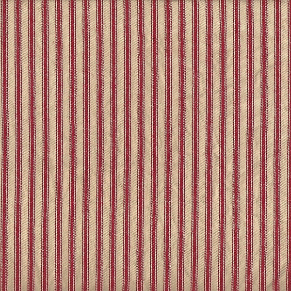 Coffee Hand Dyed Red Striped Ticking fabric ~ Rockland/Roc-Lon 100% cotton woven fabric