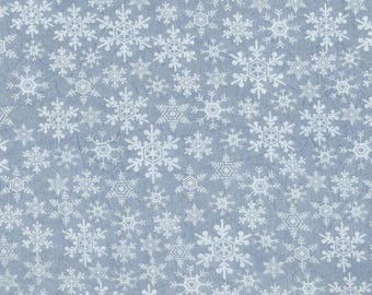 FAT QUARTER ~ Snowflake Embossed Cotton (Nantucket Blue) ~ Hand Dyed Fabric from Vintage NeedleArts 18x22 inches