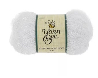 Yarn Bee Scrub-ology 2.0 Yarn (White) ~ perfect for creating dish scrubbers/scrubbies of various shapes and sizes.