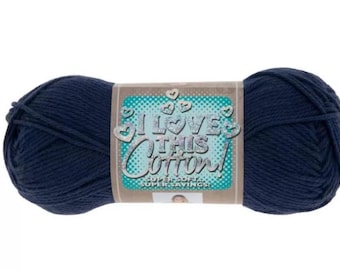I Love This Cotton! Yarn (Navy) ~ soft machine washable 100% cotton yarn amigurumi crochet knitting