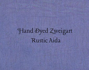 Galaxy Blue Rustic Aida (OR-DDA-77) ~ Hand Dyed Zweigart Oatmeal Rustico Cross Stitch