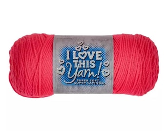 I Love This Yarn! (Tropical Pink) ~ super soft machine washable 100% acrylic