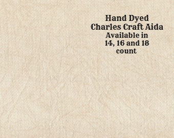 Cafe au Lait Aida (CC-DDA-22) ~ Hand Dyed DMC/Charles Craft Cross Stitch Fabric from Vintage NeedleArts
