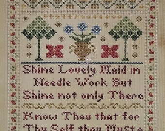 Shine Lovely Maid in Needle Work Sampler