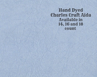 Periwinkle Aida (CC-DDA-116) ~ Hand Dyed DMC/Charles Craft Cross Stitch Fabric from Vintage NeedleArts