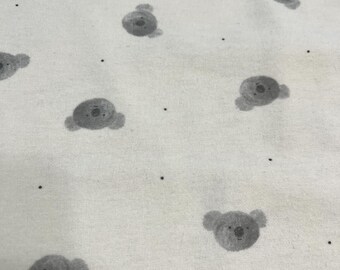 PER YARD ~ Super Snuggle Cotton Flannel Koala on Cream Fabric ~ 100% cotton - brushed for softness