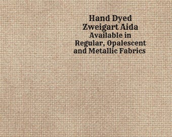 Portobello Aida (Z-BDA-101) Hand Dyed Zweigart Cross Stitch Fabric from Vintage NeedleArts ~ available in regular, opalescent and metallic
