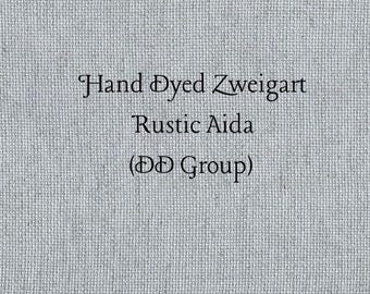 Silver Marlin Rustic Aida (OR-DDA-40) ~ Hand Dyed Zweigart Oatmeal Rustico Cross Stitch Fabric